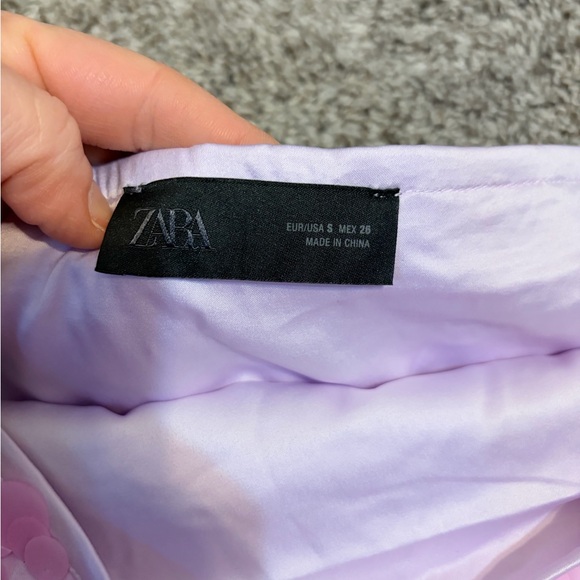 Zara NWOT viral summer Pink Purple Barbie sequin embellished mini skirt Small - Picture 5 of 6